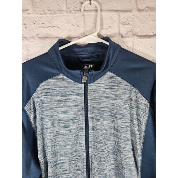 Adidas A198 Men's Space Dyed Full Zip Jacket Rich Blue Large - Picture 6 of 9